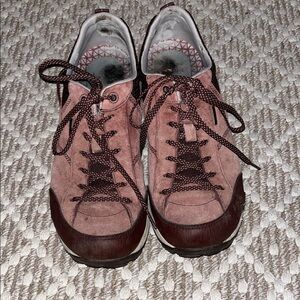 Dansko Women's Pink and Brown Sneakers some wear on heels - still comfy fun